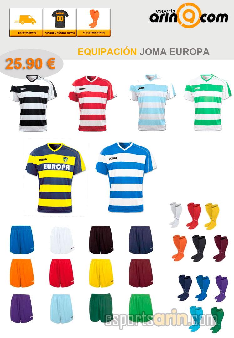 Foto Equipación Joma Europa. Regalo envío, medias y nombre + número. - Envio 24h