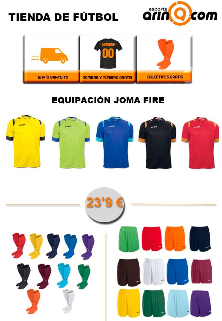 Foto Equipación JOMA FIRE, regalo envío, medias y nombre + número - Envio 24h