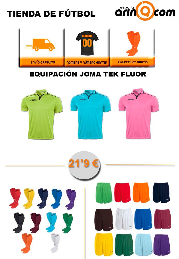 Foto Equipación Joma TEK FLUOR. Regalo medias, envío y nombre + númer - Envio 24h