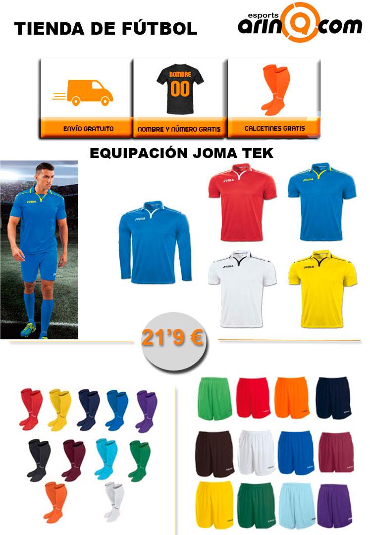 Foto Equipación Joma TEK. Regalo medias, envío y nombre + número. - Envio 24h