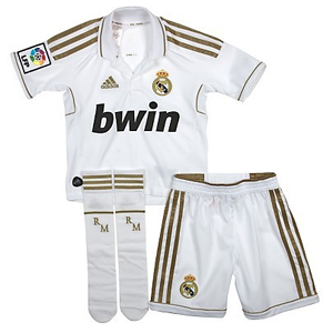 Foto Equipación Real Madrid Mini Oro/Blanca
