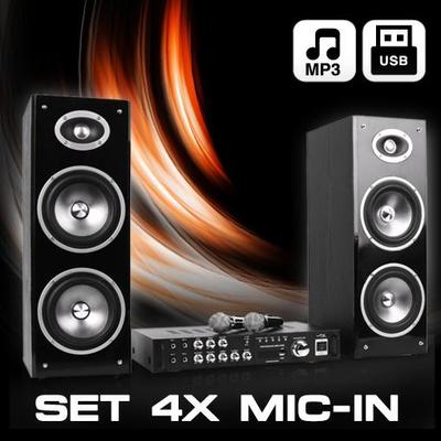 Foto Equipo Hi Fi Ltc Karaoke Star 3d Amplificador Altavoces 2 Micros Pa Mp3 Wma 400w