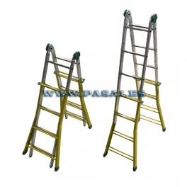 Foto Escaleras multiusos aluminio y hierro 4+5
