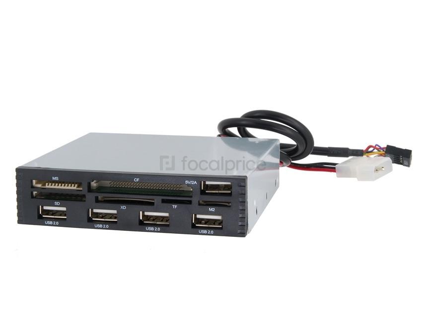 Foto Escritorio Lector de Tarjeta y 4 x 2.0 HUB USB (Plata)