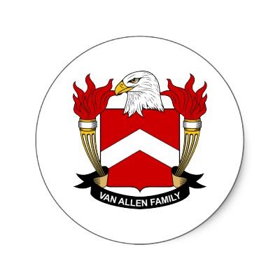 Foto Escudo de Van Allen Family Etiquetas Redondas