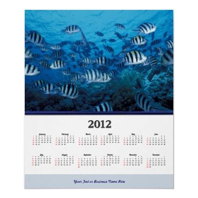 Foto Escuela del calendario rayado de Sealife 2012 de l Poster