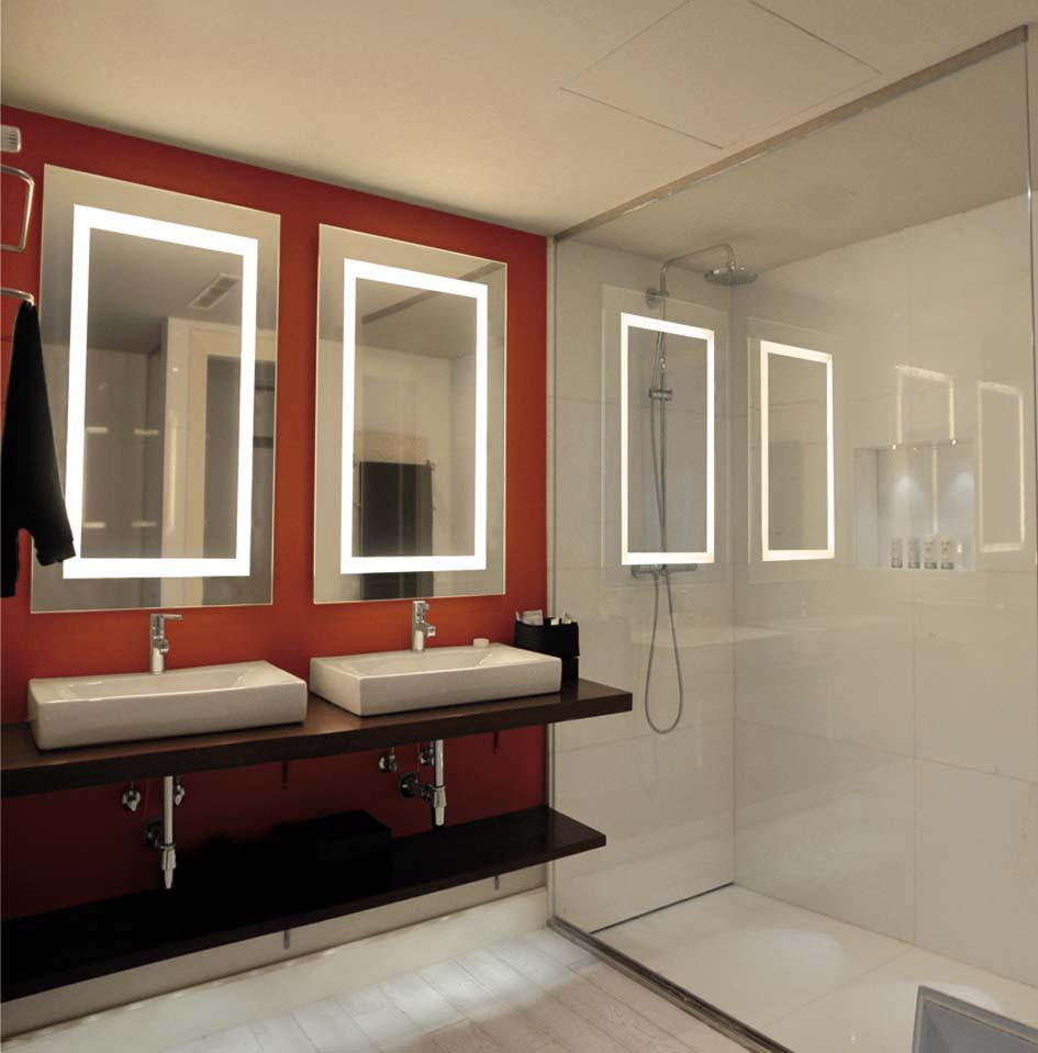 Foto Espejos de baño con luz : Mod. AURORA rectangular