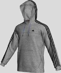 Foto ess 3s hood - sudadera adidas gris con bandas laterales en negro, ...