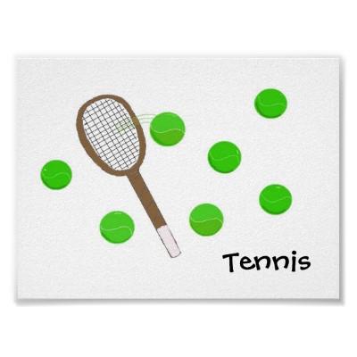 Foto Estafa de tenis y pelotas de tenis Impresiones