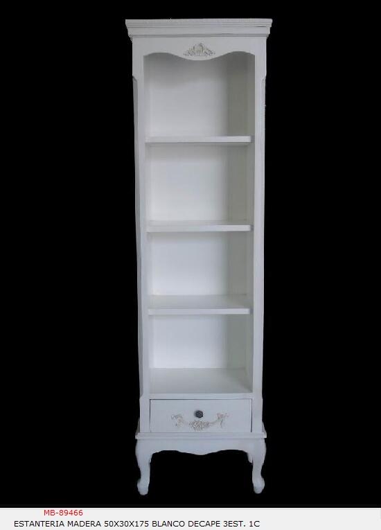 Foto Estanteria madera 50x30x175 blanco decape 3est. 1c
