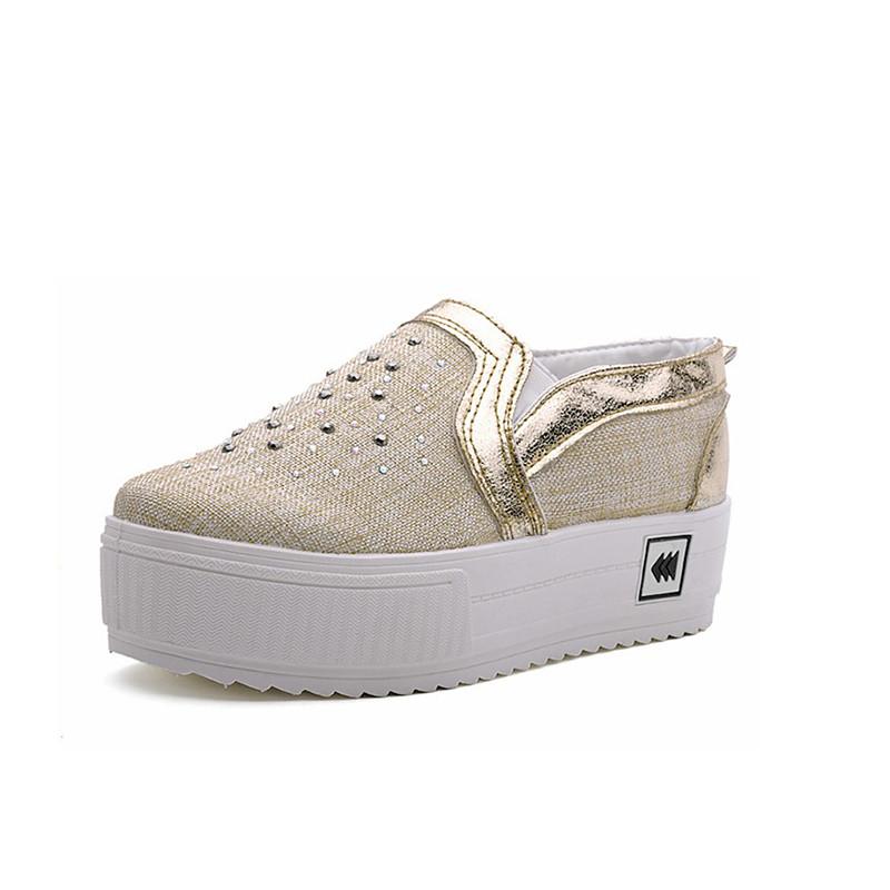 Foto Estilo de lona Plataforma Tacón Plataformas Shoes luna de miel (más colores)