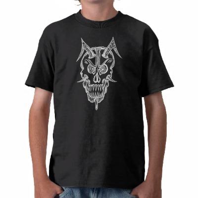 Foto Estilo tribal del diablo abstracto blanco Camisetas