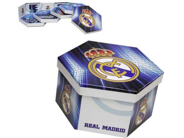 Foto Estuche Hexagonal Juego Real Madrid 19x16,5x9,5cm