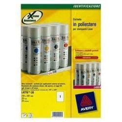 Foto Etiqueta Avery etiqueta poliester 210x297 20h aver [L4775-20] [501470