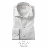 Foto Eton camisa de ajuste contemporáneo - Blanco Herringbone Twill Camisa Eton.