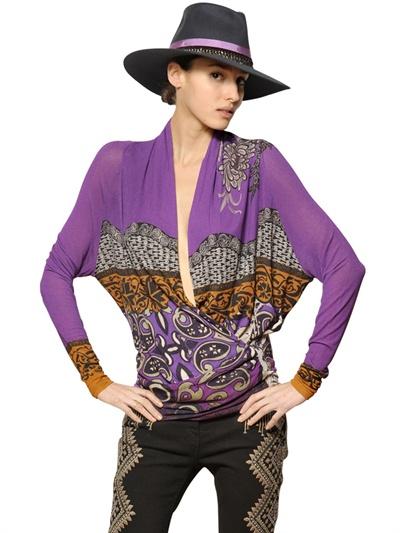 Foto etro blusa tejida de viscosa estampada