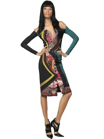 Foto etro vestido de cady y viscosa estampado