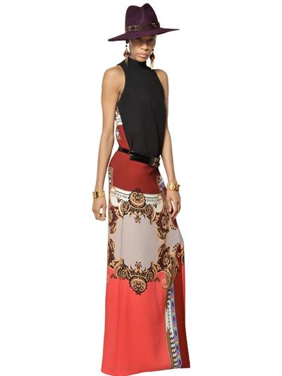Foto etro vestido largo de viscosa cady estampado