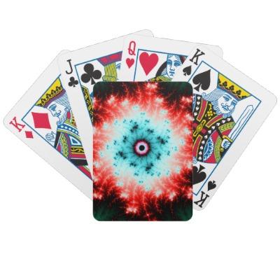 Foto Explosión roja y azul de Big Bang - del fractal Cartas De Juego