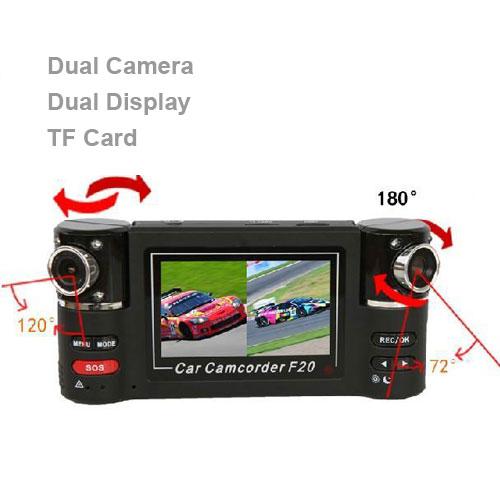 Foto F20 de doble c mara de 720p Dos coches Canales de Audio Video Grabador DVR detecci n de movimiento