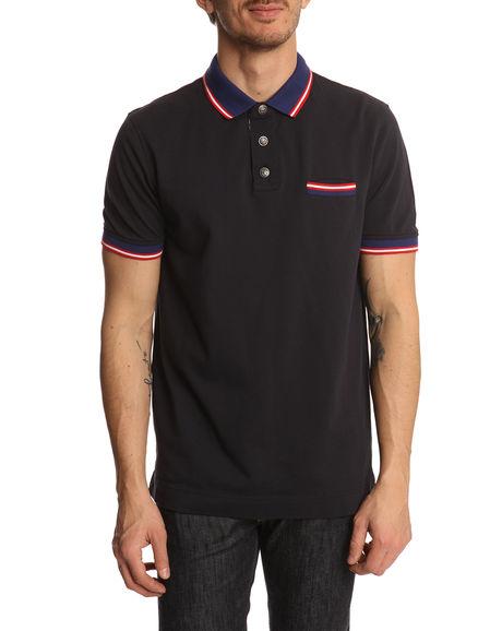 Foto FACONNABLE - Polo azul satén con detalle botonadura