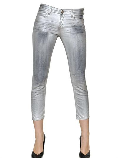 Foto faith connexion jeans de denim de algodón encerado plata