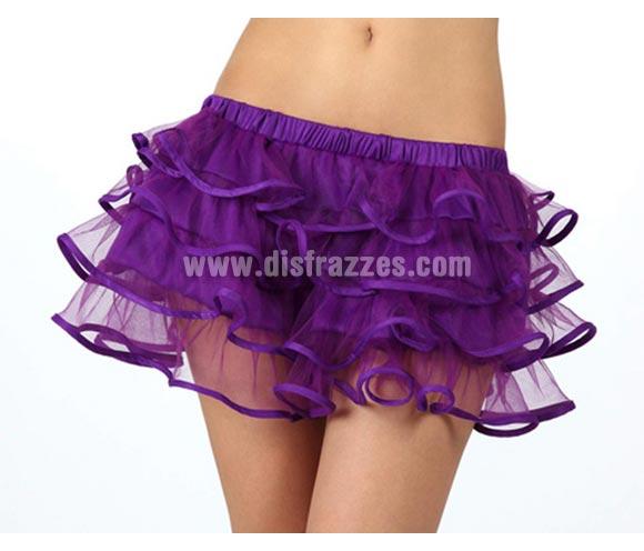 Foto Falda con volantes lila neon para mujer talla S