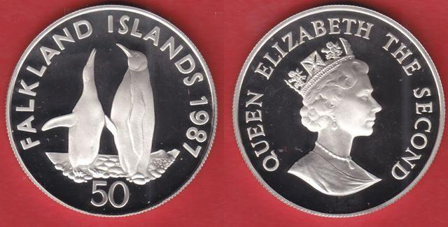 Foto Falkland Inseln 50 Pence 1987