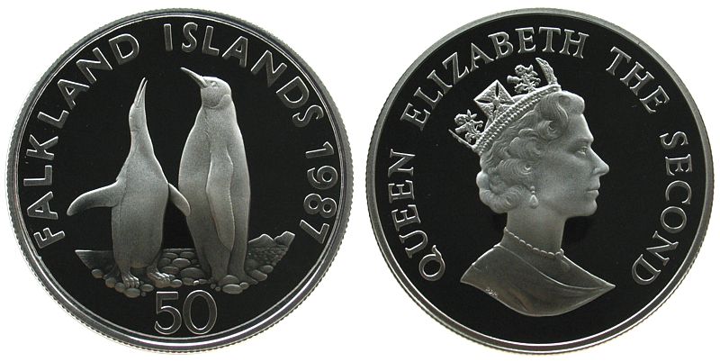 Foto Falkland Inseln Falkland Islands 50 Pence 1987