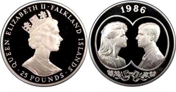Foto Falkland Islands 25 Pouns 1986