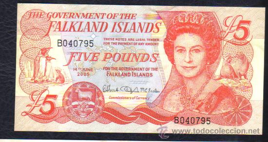 Foto falkland islands (malvinas) 5 libras 2005 p17 sc unc