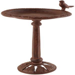 Foto Fallen Fruits Cast Iron Bird Bath On Pole FB112