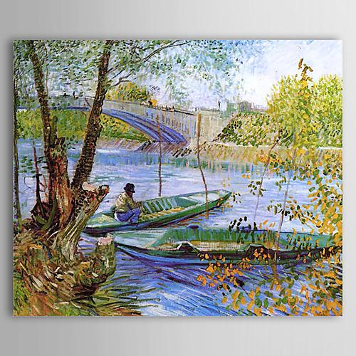 Foto Famosa pintura al óleo Pesca-en-el-muelle-pont-de-Clichy de Van Gogh