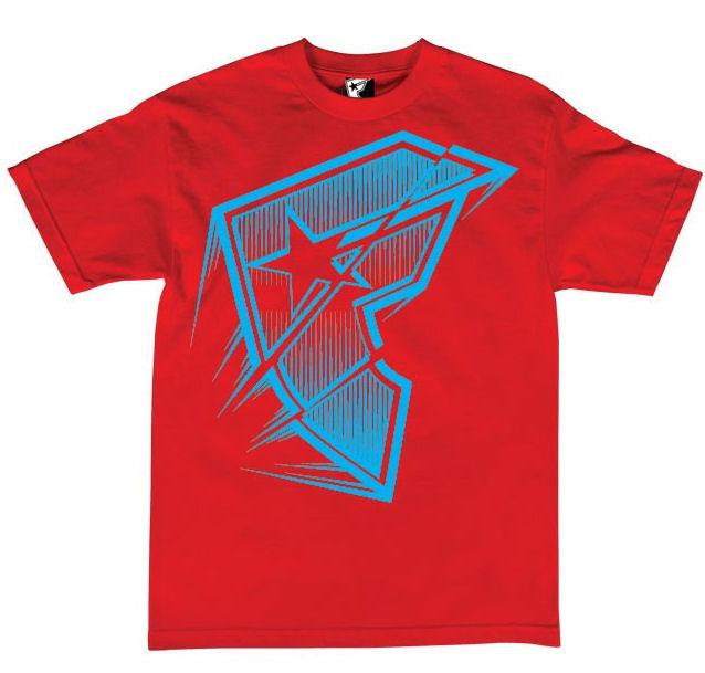 Foto Famous Stars and Straps Flash Forward Tee - Red / Cyan
