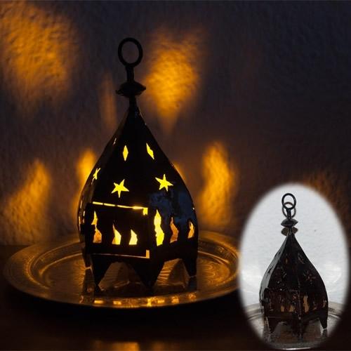 Foto Farol Mini Hexagonal de Hierro para Vela - Forja Calada - 19 cm