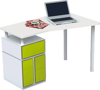 Foto Fast paperflow mesa con mueble de 3 cajones color rojo