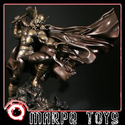 Foto Faux Bronze Thor Statue Action Version Exclusive Bowen Designs Marvel Sideshow