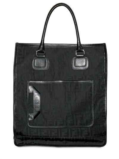 Foto fendi logo jacquard tote
