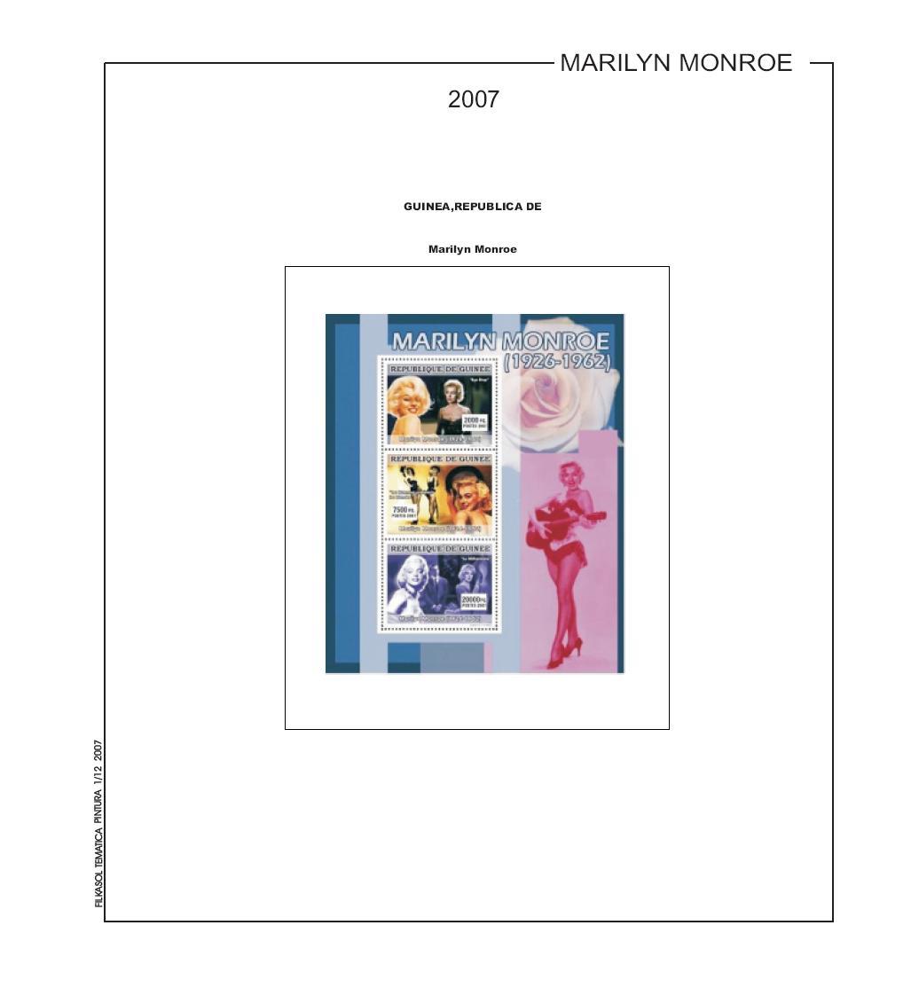 Foto FILATELIA - Material filatélico - Hojas de Sellos - Hojas Filkasol Temáticas - Hojas montadas - Marilyn Monroe - FMMR4 - Suplemento 2007