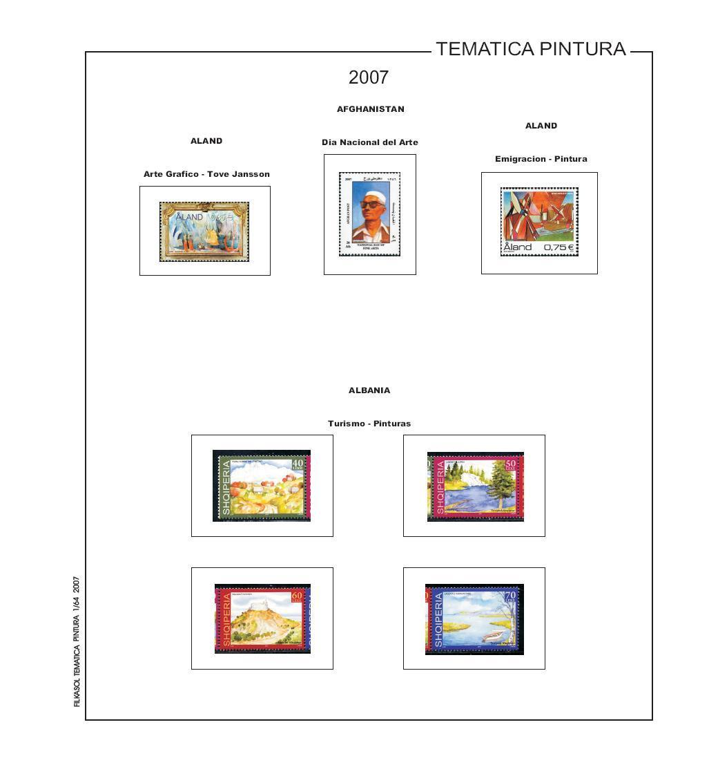 Foto FILATELIA - Material filatélico - Hojas de Sellos - Hojas Filkasol Temáticas - Hojas sin montar - Pintura-arte - FSPA7 - Suplemento 2007