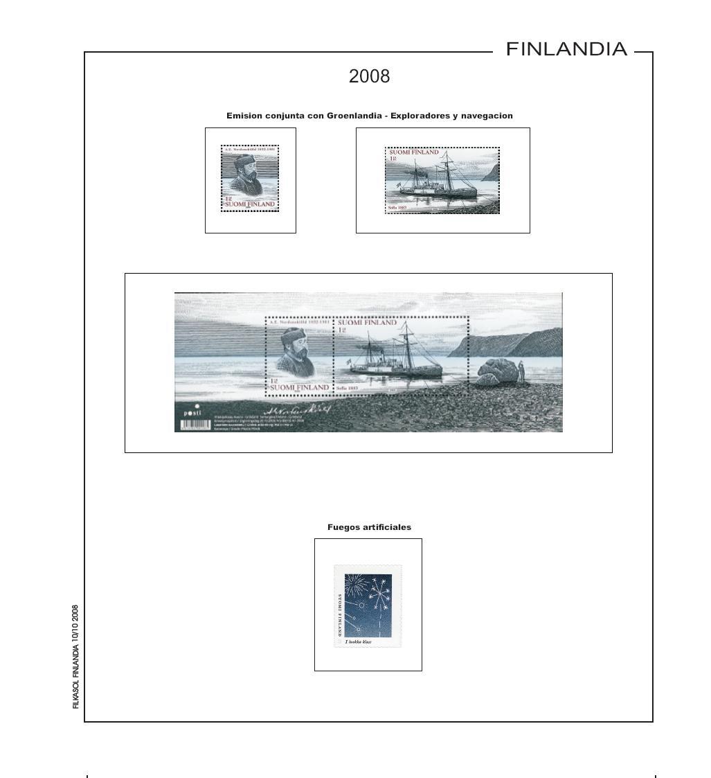 Foto FILATELIA - Material filatélico - Hojas de Sellos - Hojas por países Filkasol - Montado - Finlandia - PFFN6 - Suplemento 2008