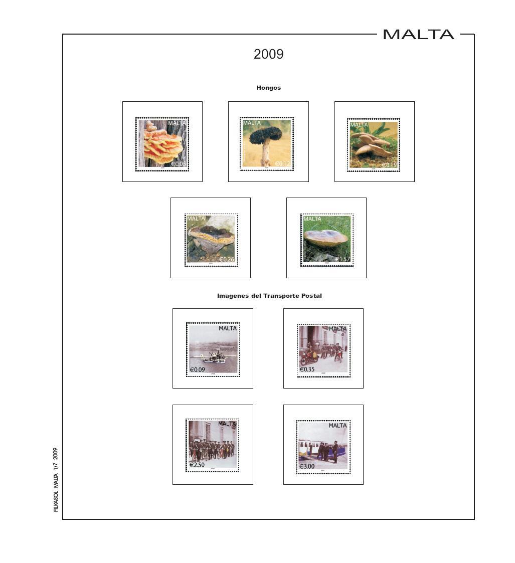 Foto FILATELIA - Material filatélico - Hojas de Sellos - Hojas por países Filkasol - Montado - Malta - PFMT5 - Suplemento 2009