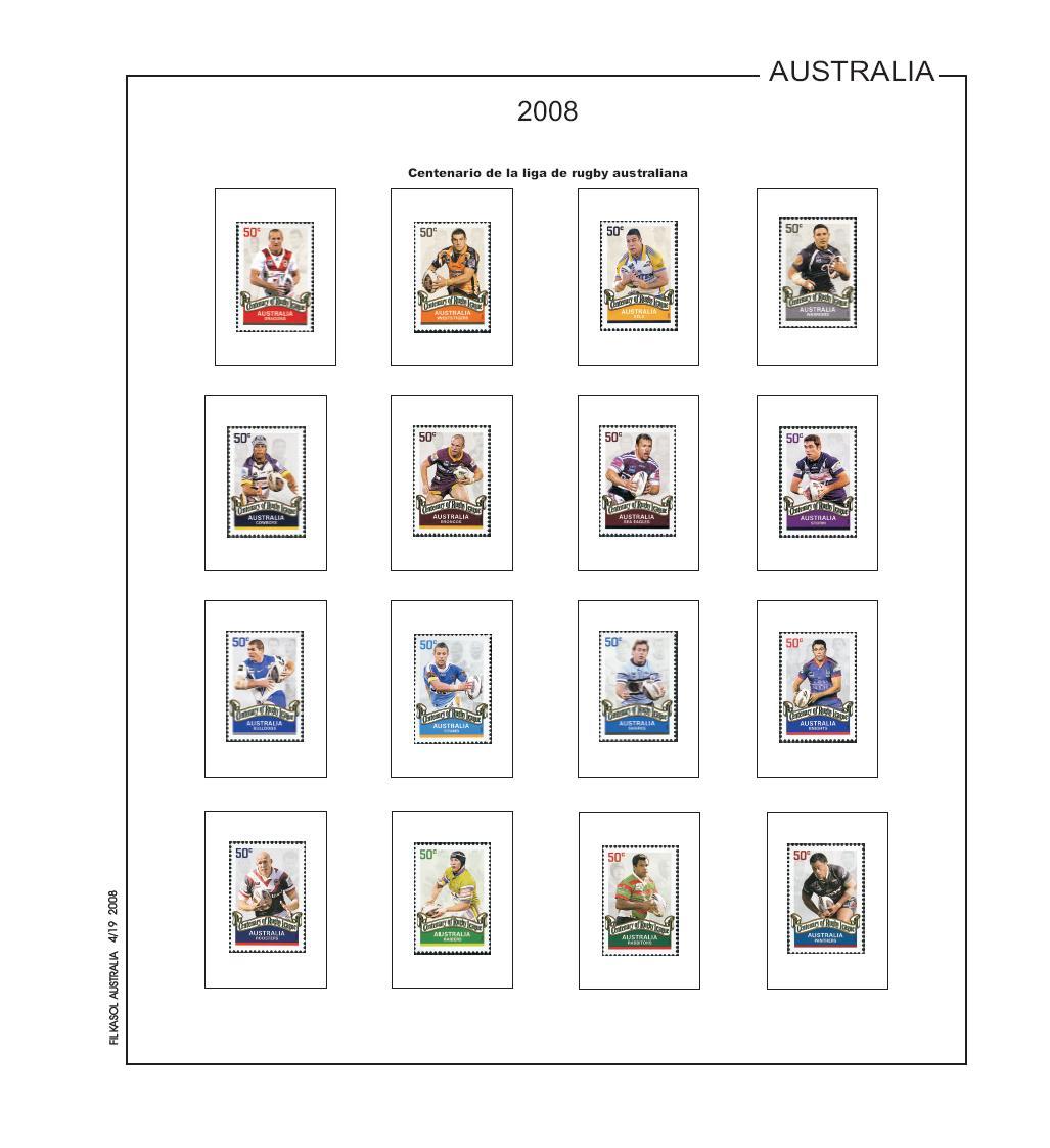 Foto FILATELIA - Material filatélico - Hojas de Sellos - Hojas por países Filkasol - Sin montar - Australia - SMAT8 - Suplemento 2008