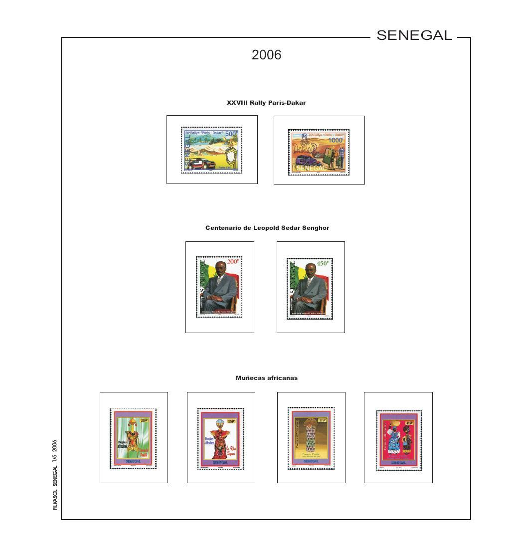 Foto FILATELIA - Material filatélico - Hojas de Sellos - Hojas por países Filkasol - Sin montar - Senegal - SMSE2 - Suplemento 2006