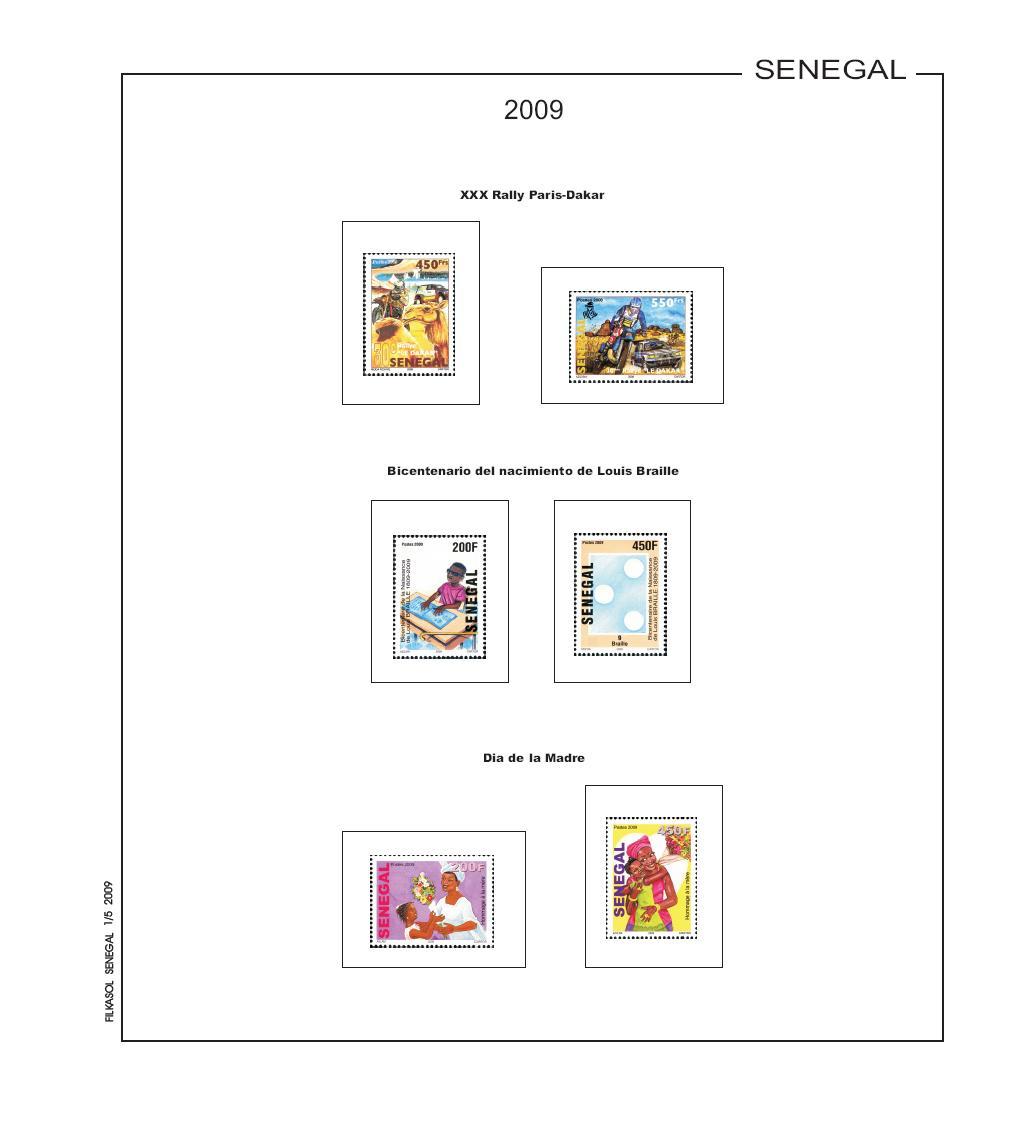 Foto FILATELIA - Material filatélico - Hojas de Sellos - Hojas por países Filkasol - Sin montar - Senegal - SMSE5 - Suplemento 2009