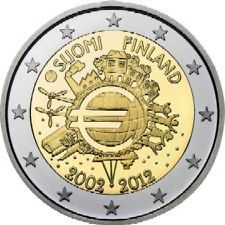 Foto Finlandia 2 Euros 2012 10 Aniversario Del Euro