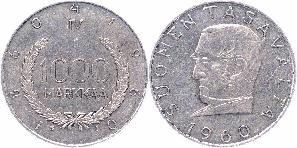 Foto Finnland 1000 Markkaa 1960