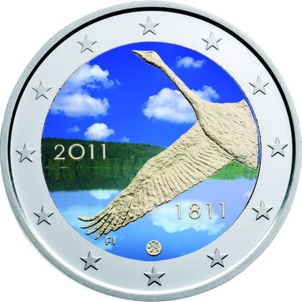 Foto Finnland 2 Euro coloriert 2011