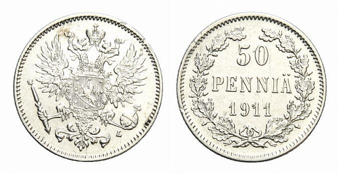 Foto Finnland 50 Pennia 1911 L