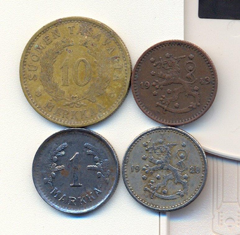 Foto Finnland Lot von 4 Münzen ab 1929